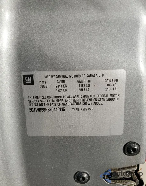 2008 Chevrolet Impala Ls z USA, uszkodzony, nr VIN 2G1WB58N889140115